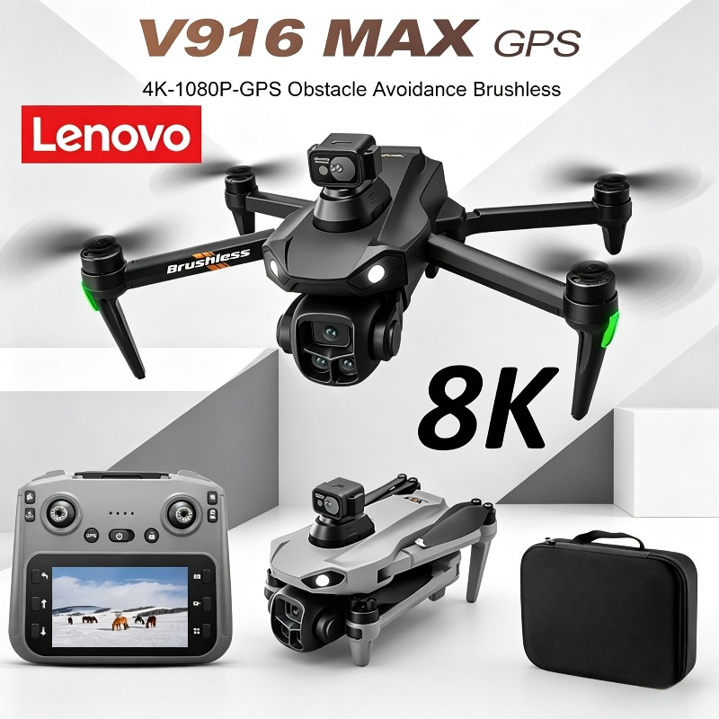 Drone Camera With Gimbal - Lenovo V916MAX Profesyonel 8K Drone HD