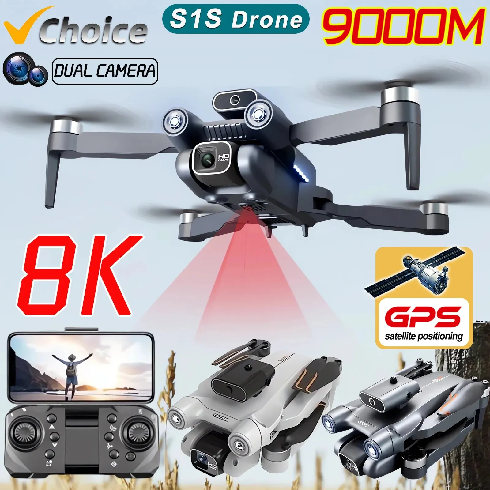 Drone Camera Professional - Yeni S1S 5G GPS Drone kamera