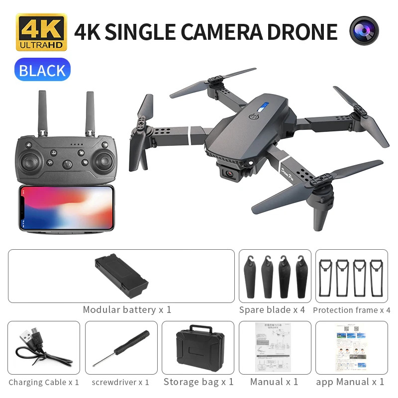 Drone Camera Night Vision - E88 Pro Akıllı Katlanabilir Drone Tek/Çift