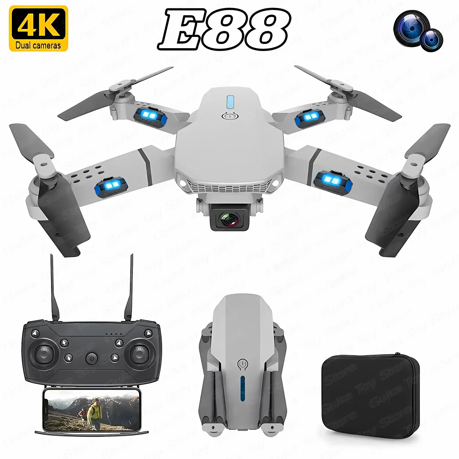 E88 Pro WIFI FPV Drone Geniş A - Drone Camera Mount incelemesi ve fiyatı